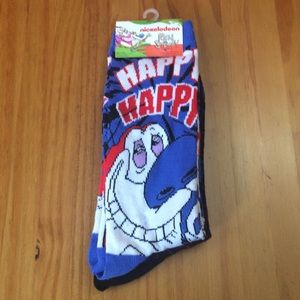 2 Pairs Ren & Stimpy Crew Socks